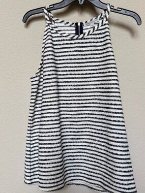 Green Envelope Navy and White Striped halter Top